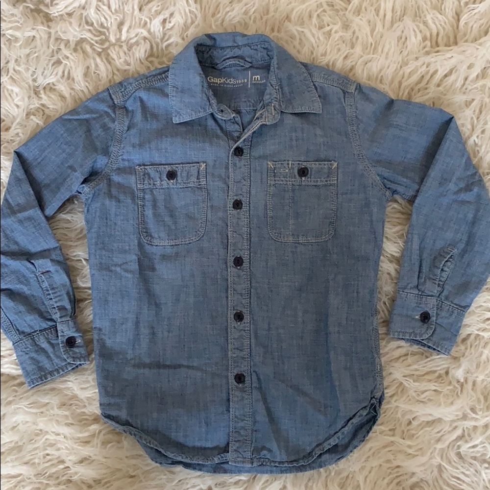 Gap Kids Chambray Denim Long Sleeve Shirt